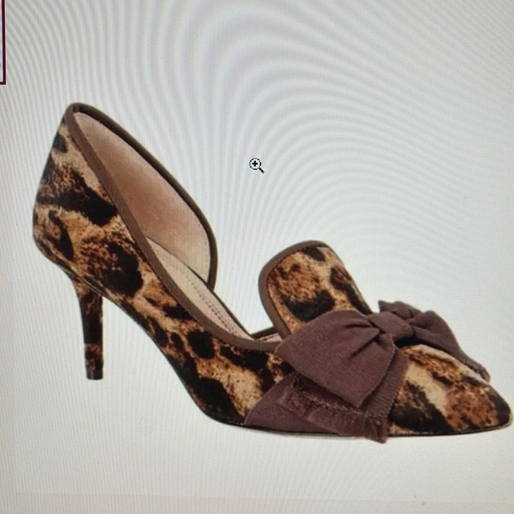 NWT AD & Daughters Caviella Leopard Print Calfhair Bow Detail shoes.  Size 5.5